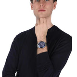 Buy Shop Fossil FB-03 Chronograph Blue Dial Silver Steel Strap Watch for Men - FS5724 USA Online