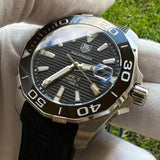 Buy Shop Tag Heuer Aquaracer Calibre 5 Automatic Black Dial Black Rubber Strap Watch for Men - WAY211A.FT6151 USA Online