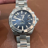 Buy Shop Tag Heuer Aquaracer Calibre 5 Automatic Blue Dial Silver Steel Strap Watch for Men - WAY2012.BA0927 USA Online