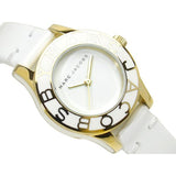 Marc Jacobs Blade White Dial White Leather Strap Watch for Women - MBM1098