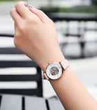Buy Shop Emporio Armani Meccanico Silver Skeleton Dial Beige Leather Strap Watch For Women - AR60001 USA Online