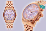 Buy Shop Michael Kors Lexington Purple Dial Rose Gold Steel Strap Watch For Women - MK6207 USA Online