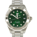 Buy Shop Tag Heuer Aquaracer Diamonds Emerald Green Dial Silver Steel Strap Watch for Women - WBD1316.BA0740 USA Online