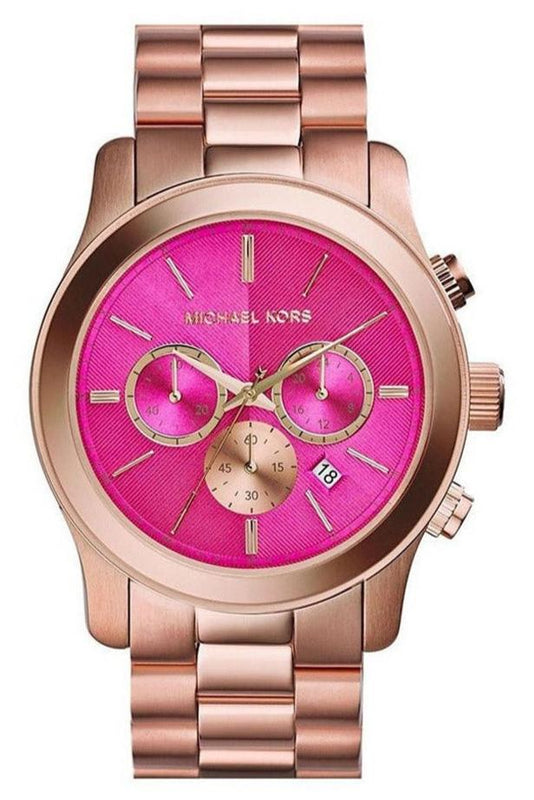 Buy Shop Michael Kors Runway Pink Dial Rose Gold Steel Strap Watch for Women - MK5931 USA Online