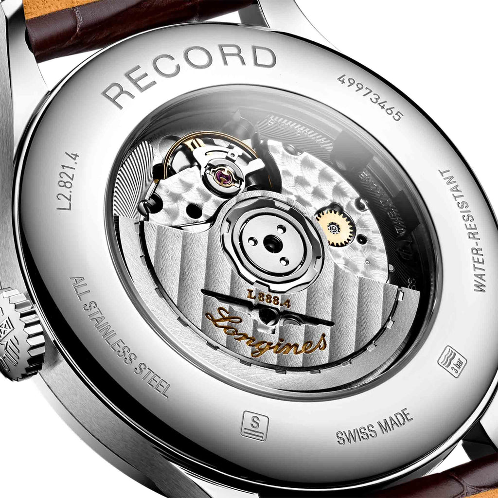 Buy Shop Longines Record Automatic Stainless Steel 40mm Watch for Men - L2.821.4.76.2 USA Online