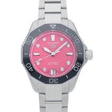 Buy Shop Tag Heuer Aquaracer Professional 300 Automatic Diamonds Pink Dial Silver Steel Strap Watch for Women - WBP231J.BA0618 USA Online