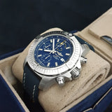 Buy Shop Breitling Avenger Chronograph 45mm Blue Dial Blue Calfskin Strap Watch for Men - A13317101C1X2 USA Online
