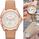 Buy Shop Fossil Cecile White Dial Beige Leather Strap Watch for Women - AM4532 USA Online