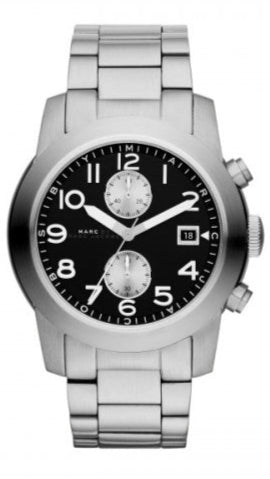Buy Shop Marc Jacobs Larry Chronograph Black Dial Silver Steel Strap Watch for Men - MBM5050 USA Online