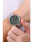 Buy Shop Emporio Armani Renato Chronograph Green Dial Silver Steel Strap Watch For Men - AR11507 USA Online