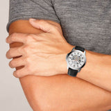 Buy Shop Fossil Grant Automatic Skeleton White Dial Black Leather Strap Watch for Men - ME3101 USA Online