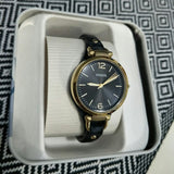 Buy Shop Fossil Georgia Black Dial Black Leather Strap Watch for Women - ES3148 USA Online