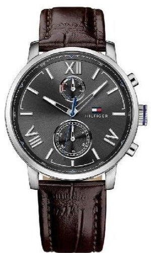 Buy Shop Tommy Hilfiger Aiden Quartz Black Dial Brown Leather Strap Watch for Men - 1791309 USA Online