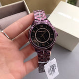Buy Shop Michael Kors Lauryn Black Dial Purple Steel Strap Watch for Women - MK3724 USA Online