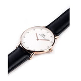 Buy Shop Daniel Wellington Classic Sheffield White Dial Black Leather Strap Watch For Women - DW00100076 USA Online