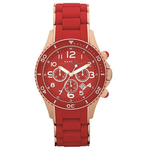 Buy Shop Marc Jacobs Rock Chronograph Red Dial Red Silicone Strap Watch for Women - MBM2577 USA Online