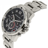 Buy Shop Michael Kors Brecken Chronograph Quartz Black Dial Silver Steel Strap Watch For Men - MK8438 USA Online