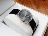 Calvin Klein Accent Black Dial Black Leather Strap Watch for Women - K2Y231C3