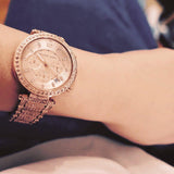 Buy Shop Michael Kors Uptown Glam Parker Chronograph Rose Gold Dial Steel Strap Watch for Women - MK5663 USA Online
