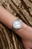 Buy Shop Guess Soiree Diamonds Silver Dial Silver Mesh Bracelet Watch for Women - GW0402L1 USA Online