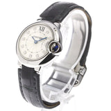Buy Shop Cartier Ballon Bleu de Cartier Diamonds Silver Dial Black Leather Strap Watch for Women - W4BB0008 USA Online