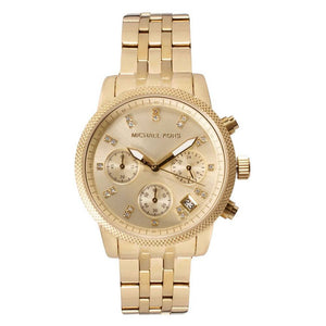 Buy Shop Michael Kors Ritz Chronograph Gold Dial Gold Steel Strap Watch for Women - MK5676 USA Online