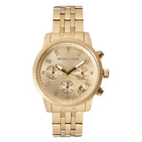 Buy Shop Michael Kors Ritz Chronograph Gold Dial Gold Steel Strap Watch for Women - MK5676 USA Online