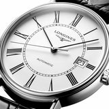 Buy Shop Longines Presence 38.5mm Automatic White Dial Black Leather Strap Watch for Men - L4.921.4.11.2 USA Online
