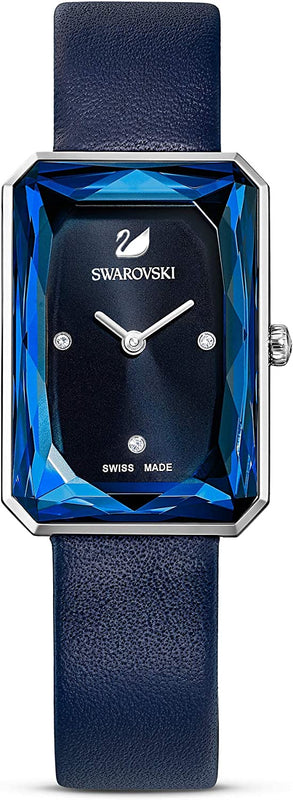 Buy Shop Swarovski Uptown Crystal Blue Dial Blue Leather Strap Watch for Women - 5547713 USA Online