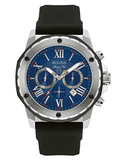 Bulova Marine Star Blue Dial Black Silicone Strap Watch for Men - 98B258