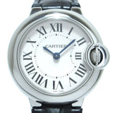 Buy Shop Cartier Ballon Bleu Silver Dial Black Leather Strap Watch for Women - W69018Z4 USA Online