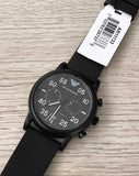 Buy Shop Emporio Armani Luigi Chronograph Black Dial Black Leather Strap Watch For Men - AR11133 USA Online