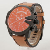 Buy Shop Diesel Mega Chief Chronograph Black Dial Brown Leather Strap Watch For Men - DZ4476 USA Online