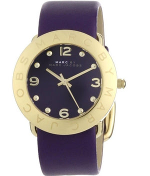 Buy Shop Marc Jacobs Amy Purple Dial Purple Leather Strap Watch for Women - MBM1151 USA Online