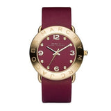 Buy Shop Marc Jacobs Amy Red Dial Burgundy Leather Strap Watch for Women - MBM1152 USA Online
