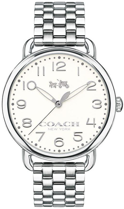 Buy Shop Coach Delancey Classic White Dial Silver Steel Strap Watch for Women - 14502260 USA Online