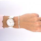 Buy Shop Marc Jacobs Baker White Dial White Leather Strap Watch for Women - MBM1283 USA Online