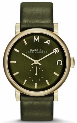 Buy Shop Marc Jacobs Baker Olive Green Dial Olive Green Leather Strap Watch for Women - MBM1328 USA Online