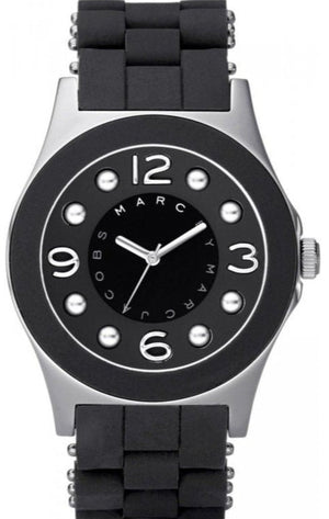 Buy Shop Marc Jacobs Pelly Black Dial Black Silicone Strap Watch for Women - MBM2544 USA Online