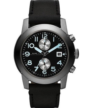 Buy Shop Marc Jacobs Larry Chronograph Black Dial Black Leather Strap Watch for Men - MBM5054 USA Online