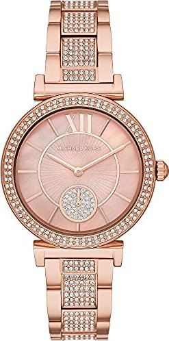 Buy Shop Michael Kors Abbey Three-Hand Analog Crystals Rose Gold Dial Rose Gold Steel Strap Watch for Women - MK4617 USA Online