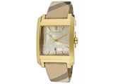 Buy Shop Burberry Nova Gold Tone Square Dial Leather Strap Watch for Women - BU1582 USA Online