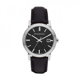 Burberry The City Black Dial Black Leather Strap Watch for Men - BU9009