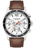 Coach Sullivan Chronograph White Dial Brown Leather Strap Watch for Men - 14602057