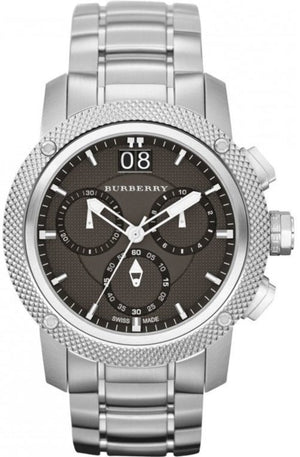 Buy Shop Burberry Utilitarian Chronograph Black Dial Silver Steel Strap Watch For Men - BU9800 USA Online