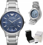 Buy Shop Emporio Armani Renato Automatic Blue Dial Silver Steel Strap Watch For Men - AR60037 USA Online