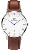 Buy Shop Daniel Wellington Dapper St Mawes White Dial Brown Leather Strap Watch For Men - DW00100087 USA Online
