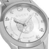 Buy Shop Gucci G Timeless Quartz Silver Dial Silver Steel Strap Watch For Women - YA126595 USA Online