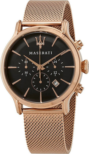 Buy Shop Maserati Epoca Black Dial Gold Mesh Bracelet Watch For Men - R8873618005 USA Online