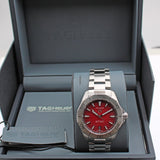 Buy Shop Tag Heuer Aquaracer Professional 200 Automatic Red Dial Silver Steel Strap Watch for Men - WBP2114.BA0627 USA Online